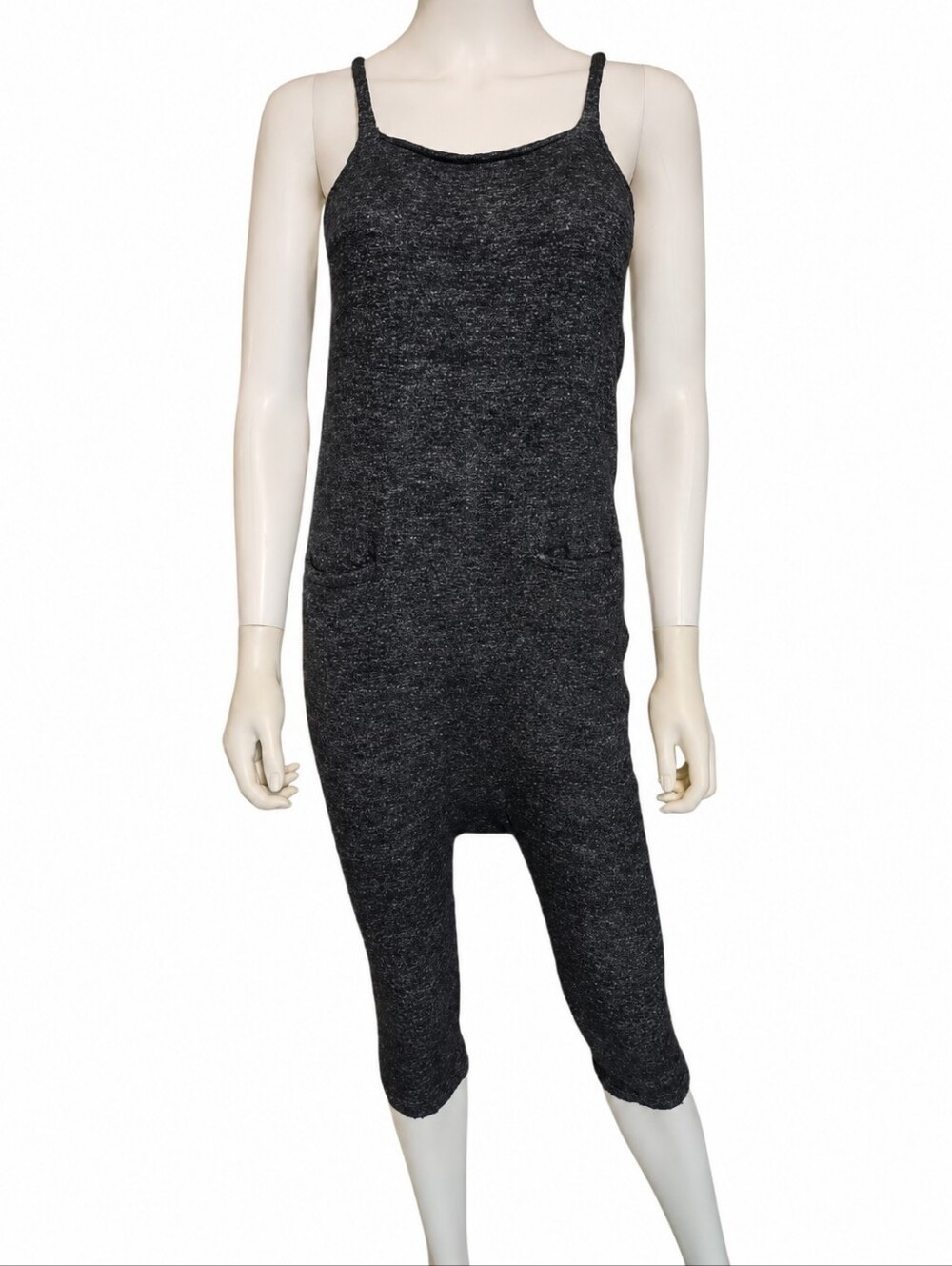 LAUREN MANOOGIAN | Gray Alpaca Linen Cropped Jumpsuit US 0